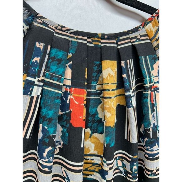 Christopher & Banks Women's Petite Blouse Abstract Print P/M - Picture 7 of 8